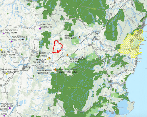 Wattle Creek solar battery location, Spark Renewables